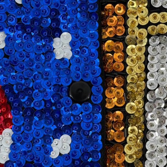 Baby Gem Heavy Sequin Christmas Vest Santa Angel Tree Window Holiday Party Sz L - Picture 8 of 11